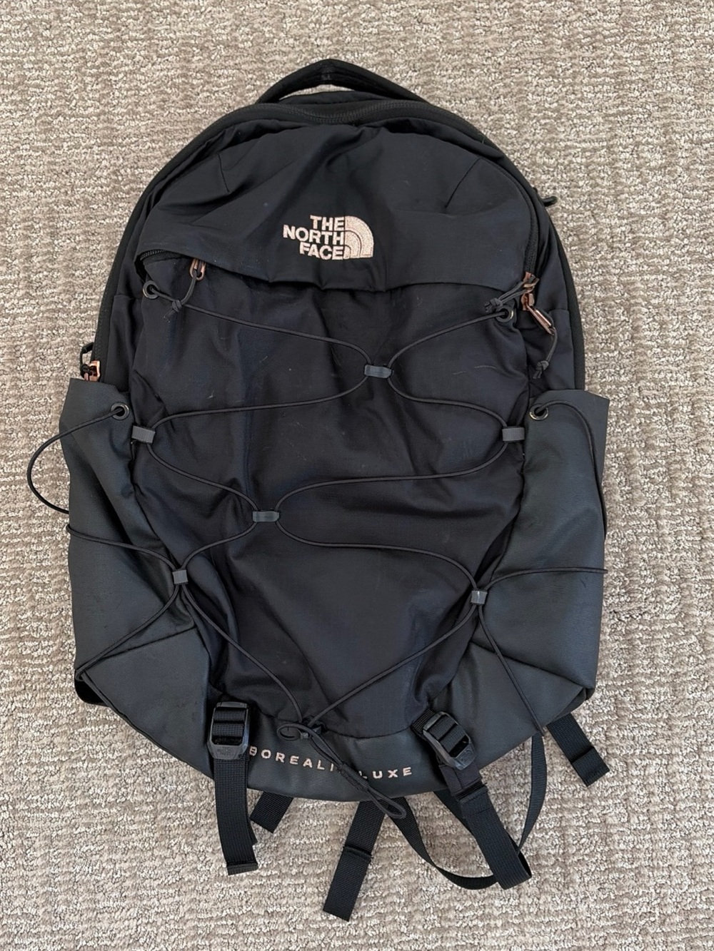 The North Face Black Borealis Luxe Backpack with External Bungee